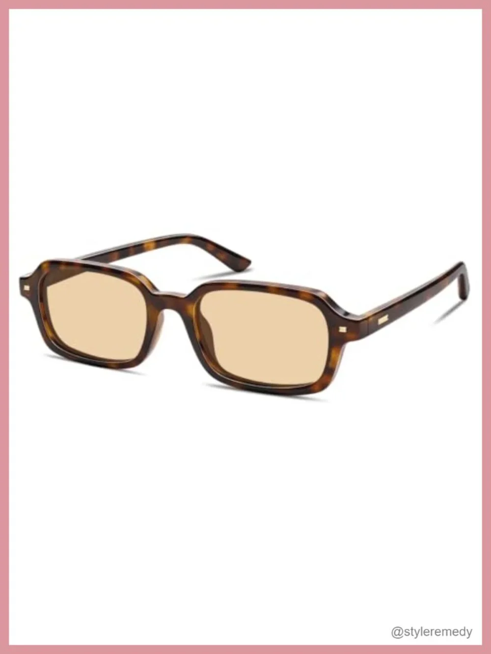 Retro Rectangular Sunglasses with UV400 Protection Cat Eye Frame